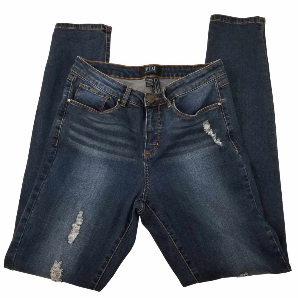 FDJ Women's Distressed Blue Jeans Stretch Size 8